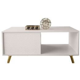 Τραπεζάκι Σαλονιού Aspo 162689089 110x55x46cm White-Gold