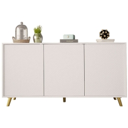 Μπουφές Aspo Plus 162689159 160x40x82cm White-Gold Μοριοσανίδα