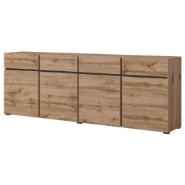Μπουφές Orwell I 162693279 225x40x78cm Oak-Black Μοριοσανίδα