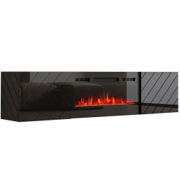 Έπιπλο Τηλεόρασης Με Φλόγα Led Luxe 162712429 183x35x38cm Black