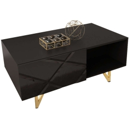 Τραπεζάκι Σαλονιού Radom 2K 162716039 100x59x44cm Black-Gold