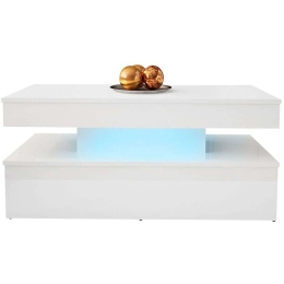 Τραπεζάκι Σαλονιού Με Φως Led Glossa 2D 162716169 120x55x49,6cm White