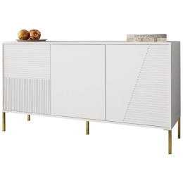 Μπουφές Debora 162719549 160x40x83cm White-Gold Μοριοσανίδα, Μέταλλο