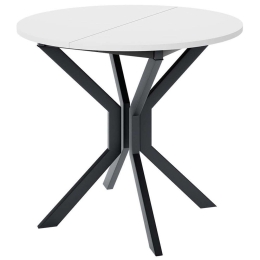 Τραπέζι Επεκτεινόμενο Dione 162729129 90/130x90x77cmx90x77cm White-Black Μοριοσανίδα, Μέταλλο