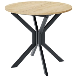 Τραπέζι Επεκτεινόμενο Dione 162729139 90/130x90x77cm Natural-Black Μοριοσανίδα, Μέταλλο