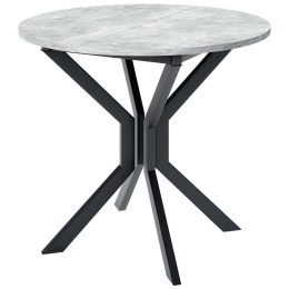 Τραπέζι Επεκτεινόμενο Dione 162729149 90/130x90x77cm Marble Effect Grey-Black Μοριοσανίδα, Μέταλλο