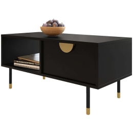 Τραπεζάκι Σαλονιού Tevis 162734749 100x45x48cm Black-Gold