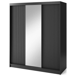 Ντουλάπα Δίφυλλη Συρόμενη Proco III 162738699 180x60x220cm Black Δίφυλλη