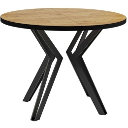 Τραπέζι Επεκτεινόμενο Randi 162749119 100/176x100x76cm Natural-Black Μοριοσανίδα, Μέταλλο