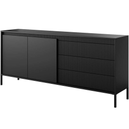 Μπουφές Silvio 162762169 187,1x39,5x81,4cm Black Μοριοσανίδα, Μέταλλο