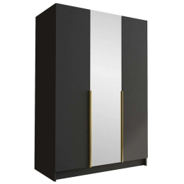 Ντουλάπα Τρίφυλλη Calia II 162786649 150x58x215cm Black-Gold Τρίφυλλη