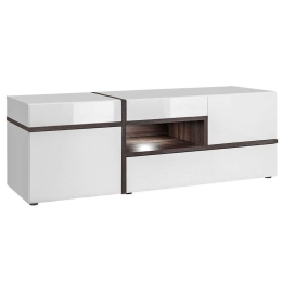Έπιπλο Τηλεόρασης Με Φως Led Cando 16627849 150x50x50cm White-Brown