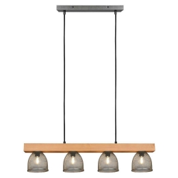 Φωτιστικό Οροφής - Ράγα Cestino R30704067 4xE14 28W 75x150cm Natural-Nickel RL Lighting Μέταλλο,Ξύλο
