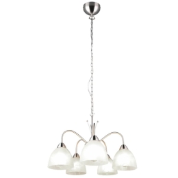 Φωτιστικό Οροφής Κρεμαστό Dobby R31055007 5xE27 10W Φ55x150cm Nickel-White RL Lighting