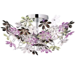 Φωτιστικό Οροφής - Πλαφονιέρα Flower R60014017 4xE14 40W Φ51 25cm Chrome RL Lighting Μέταλλο,Ακρυλικό