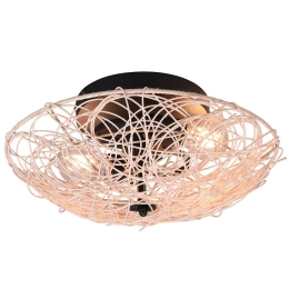 Φωτιστικό Οροφής - Πλαφονιέρα Lovis R61142036 Φ40x14cm 2xE27 40W Natural RL Lighting