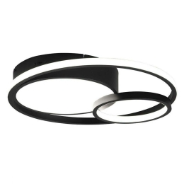 Φωτιστικό Οροφής - Πλαφονιέρα Vuelta R62233132 28W Led Φ48cm 9cm Black Mat RL Lighting Μέταλλο