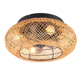 Ανεμιστήρας Οροφής Lillesand R67302126 Με Φως 4xE27 10W Και Τηλεχειριστήριο Φ50x21cm Brown RL Lighting Διάμετρος 50cm