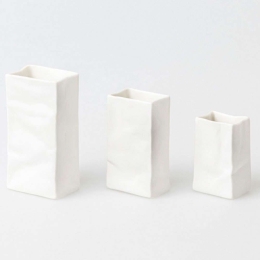 Βάζα Paper Bags (Σετ 3Τμχ) RD0016808 4,5/8cm White Raeder Πορσελάνη