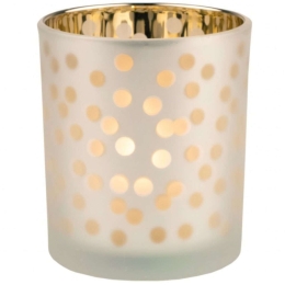 Χριστουγεννιάτικο Κηροπήγιο Για Ρεσώ Glossy Light Dots RD0090661 Φ7,3x8cm Clear-Gold Raeder