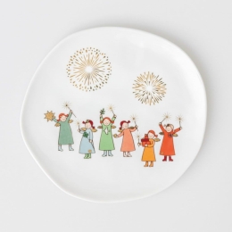 Πορσελάνινο Μίνι Πιατάκι Heaven Sisters LBTRD0092327 14cm White-Multi Raeder