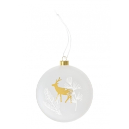 Χριστουγεννιάτικο Στολίδι Frosted Bauble Deer LBTRD0092373 10cm White-Gold Raeder