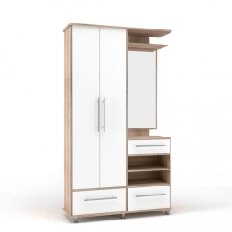 Έπιπλο Εισόδου Niag 580 White-Sonoma 8 113x37.5x198 cm SO-NIPBSETWH Μελαμίνη