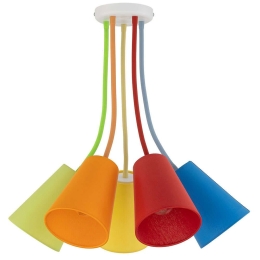 Φωτιστικό Οροφής Wire 2107 70x50cm 5xE27 15W Multi TK Lighting Ατσάλι,Πλαστικό