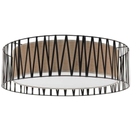 Φωτιστικό Οροφής - Πλαφονιέρα Harmony 4556 Φ72x21cm 4xΕ27 15W Natural-Black TK Lighting