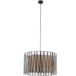 Φωτιστικό Οροφής Harmony 4557 Φ50x120cm 3xΕ27 15W Natural-Black TK Lighting