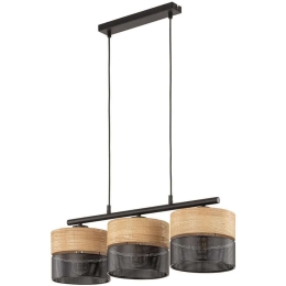 Φωτιστικό Οροφής - Ράγα Nicol 4801 70x20x80cm 3xE27 15W Natural-Black TK Lighting