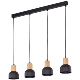 Φωτιστικό Οροφής - Ράγα Cairo 4896 80x11,5x120cm 4xE27 15W Natural-Black TK Lighting