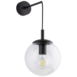 Φωτιστικό Τοίχου - Απλίκα Esme 5387 18x27x45cm 1xE27 15W Black-Clear TK Lighting