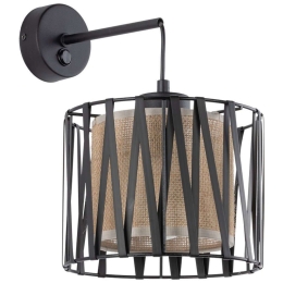 Φωτιστικό Τοίχου - Απλίκα Harmony 5950 20x30x35cm 1xE27 15W Natural-Black TK Lighting