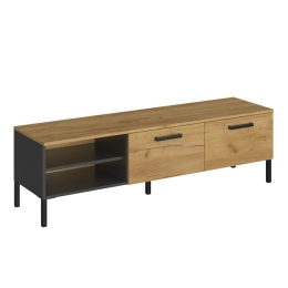 Έπιπλο Τηλεόρασης Santes TO-SANTESTV2K 155x42x45.7cm Gold Oak-Graphite