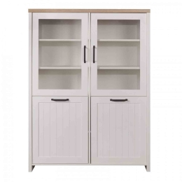 Βιτρίνα Verne Λευκό-Sonoma 114,8Χ37,2Χ153 cm TO-VERNEWIT2W2D Μελαμίνη
