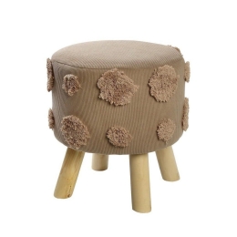 Σκαμπό VOP106 Σενίλ Με Ξύλινα Πόδια 35X35X40cm Brown Espiel