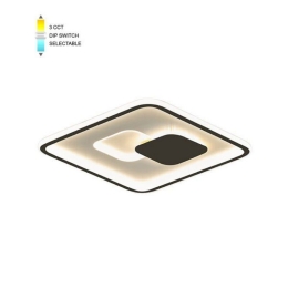 Φωτιστικό Οροφής - Πλαφονιέρα VT-2026270 LED CCT 3600lm 60W Με Διακόπτη IP20 40x40x4,5cm White-Black Vito