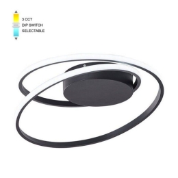 Φωτιστικό Οροφής - Πλαφονιέρα VT-2026370 LED CCT 2280lm 38W Με Διακόπτη IP20 46x12cm Black Vito