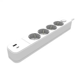 Πολύπριζο Σούκο VT-8002480 4 Θέσεων,1 Θύρα USB Και 1 Θύρα Type C 1.5m Καλώδιο Και Διακόπτη 3G1.0 31x5x4cm IP20 White Vito