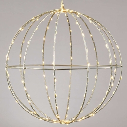 Χριστουγεννιάτικη Μπάλα Silver Ball Με Φως Led X0624014226 Φ40cm Clear-Gold Aca