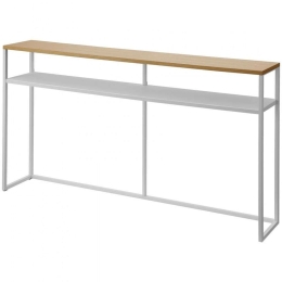 Κονσόλα YMZK2028 126x20,5x65cm Natural-White Ατσάλι,Ξύλο
