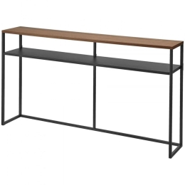 Κονσόλα YMZK2029 126x20,5x65cm Natural-Black Ατσάλι,Ξύλο