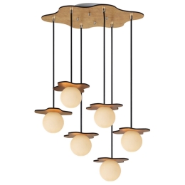 Φωτιστικό Οροφής 6Φ ZM170046PG Gold Mdf,Γυαλί