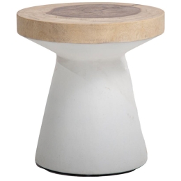 Τραπέζι Βοηθητικό Lind 0900003 40x40x40cm Natural-White Soulworks