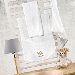 Βρεφικές Πετσέτες Σετ 2τμχ Aldo White - Beige Saint Clair Σετ Πετσέτες 100% Βαμβάκι