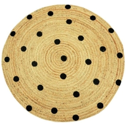 Χαλί Delhi BR-ME004 Round Natural Black New Plan 120X120cm Round