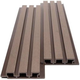 Πάνελ Τοίχου Wpc Με 3D Πηχάκια 8530 17,6x2,5x290cm Dark Brown New Plan WPC