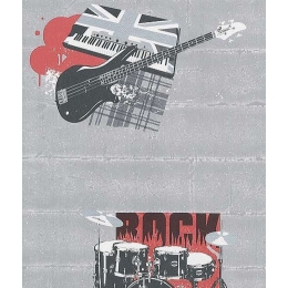 Ταπετσαρία Τοίχου Les Aventures 11099009 53x1005cm Grey-Red New Plan