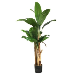 Τεχνητό Δέντρο Μπανανιά NP703_160 Ύψος 160cm Green New Plan Πλαστικό, Ύφασμα